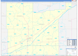 Grand Island Metro Area Wall Map Basic Style 2026